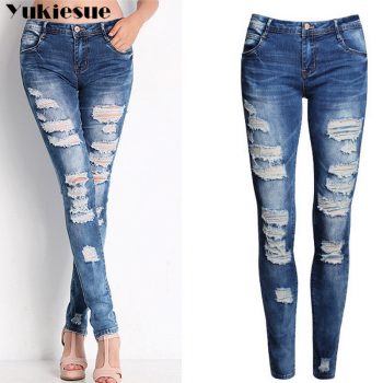 high waisted jeans woman fashionable woman's jeans for women ripped jeans woman hole boyfriend jeans women's jeans Plus size